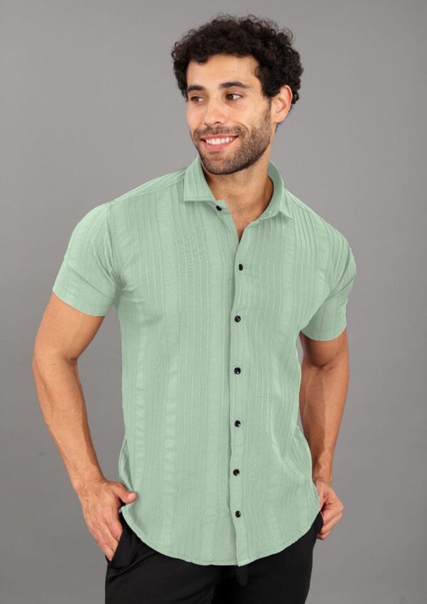 Mens casual half sleeve plain shirts [12 colours] - Image 8