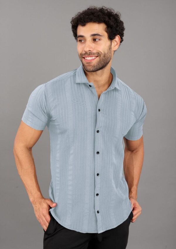 Mens casual half sleeve plain shirts [12 colours] - Image 12