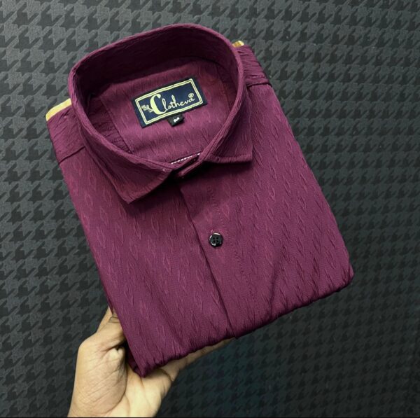 mens jecard fabric regular fir half sleeve plain shirts [8 colours] - Image 14