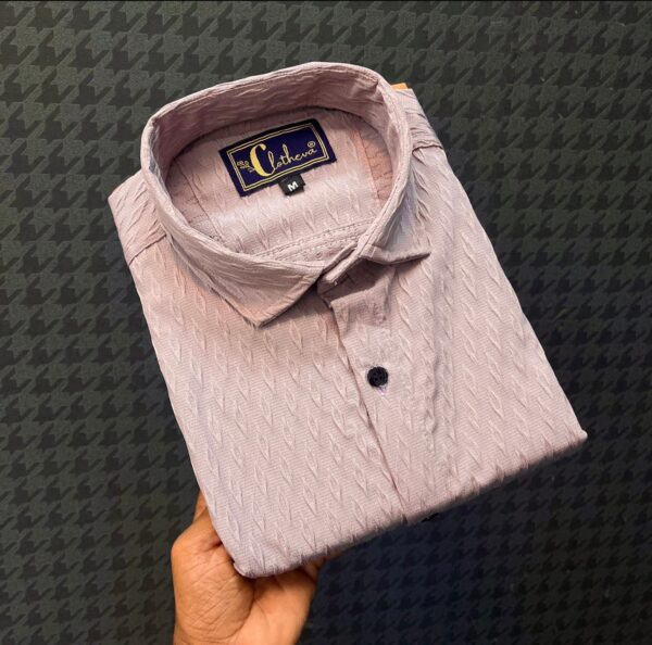 mens jecard fabric regular fir half sleeve plain shirts [8 colours] - Image 10