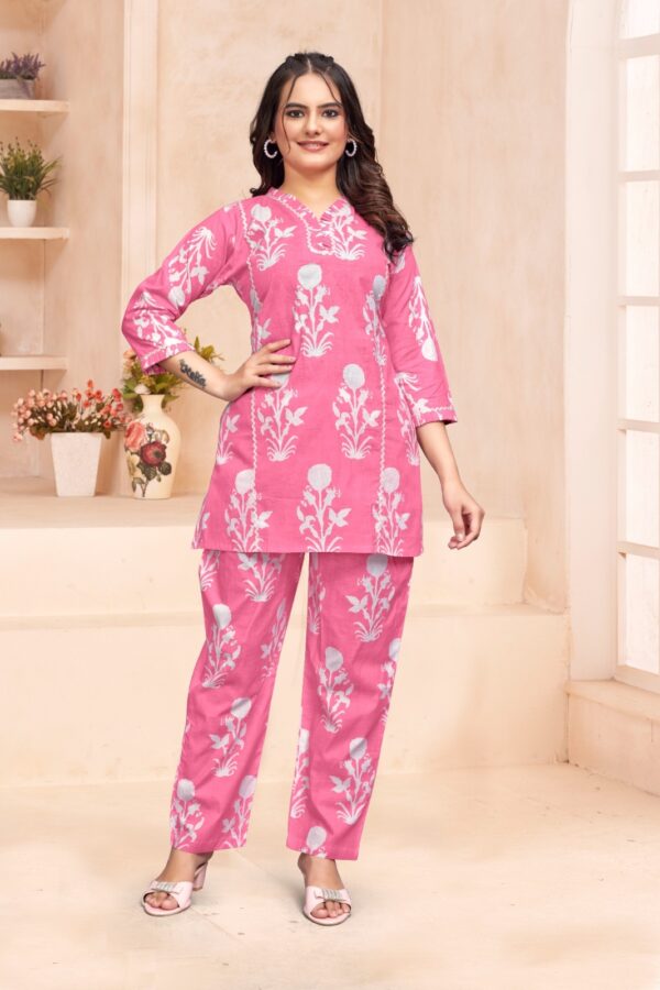 jaipuri print women top and pant set [4 colours] - Image 3