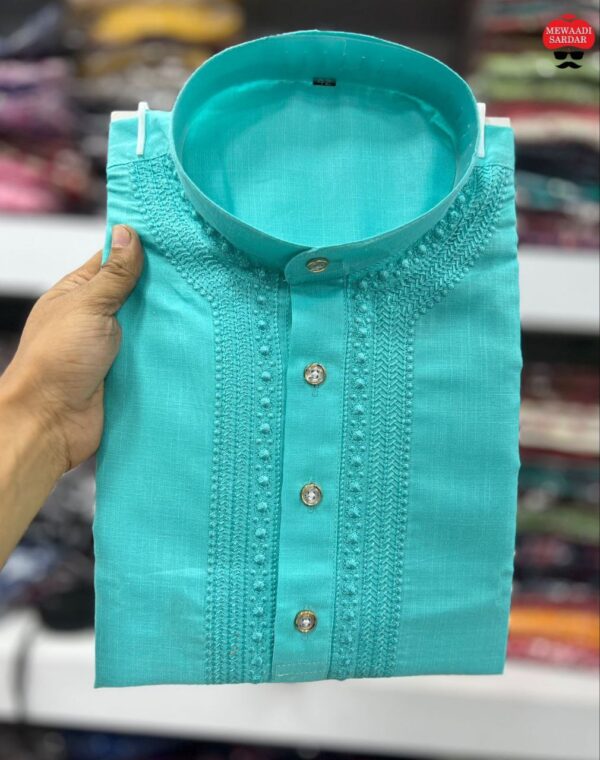 MENS PLAIN LONG KURTA DAILY AND FESTIVE WEAR [4 COLOUR] - Image 6