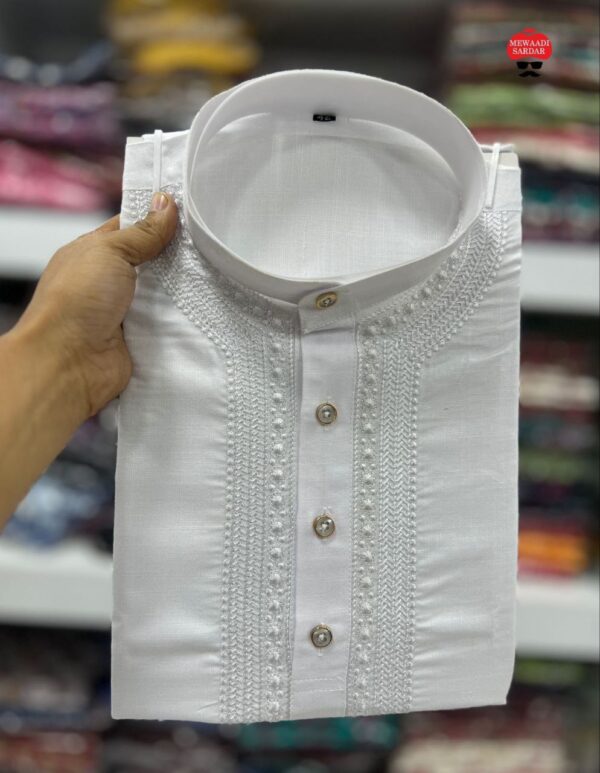 MENS PLAIN LONG KURTA DAILY AND FESTIVE WEAR [4 COLOUR] - Image 4