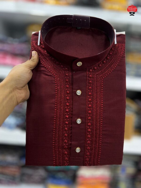 MENS PLAIN LONG KURTA DAILY AND FESTIVE WEAR [4 COLOUR] - Image 3