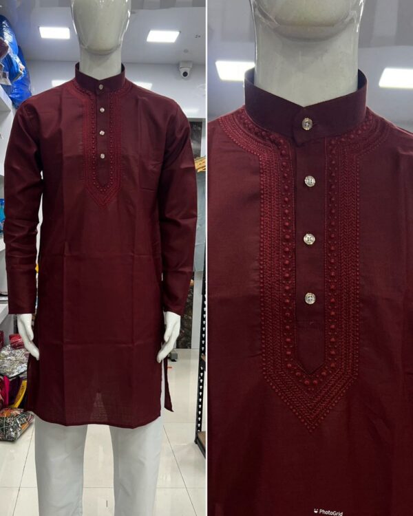 MENS PLAIN LONG KURTA DAILY AND FESTIVE WEAR [4 COLOUR] - Image 2
