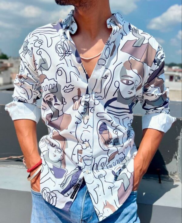 mens full sleeve regular fit printed shirt