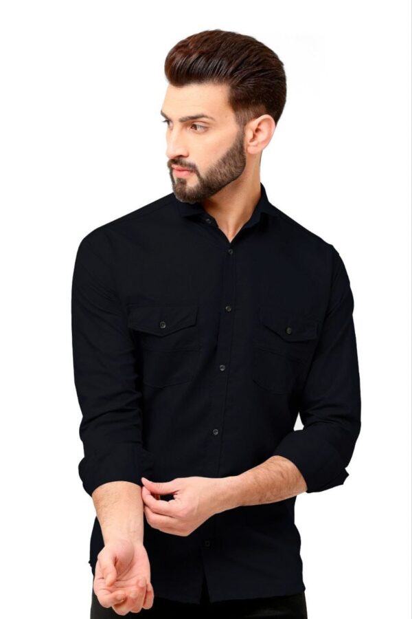 MENS PLAIN FULL SLEEVE POCKET SHIRTS [7 COLOURS] - Image 13