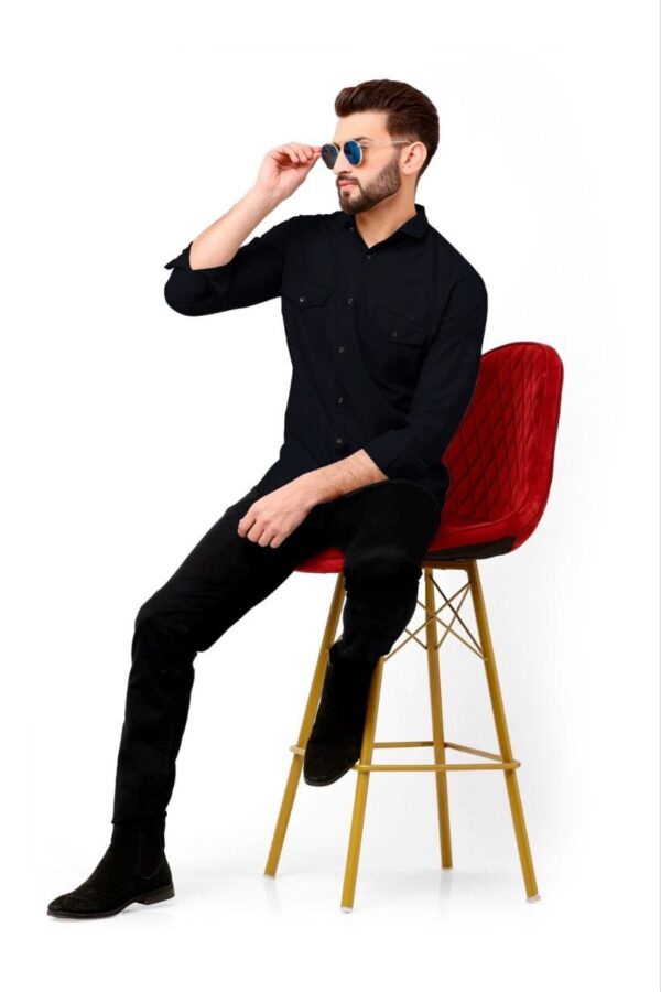 MENS PLAIN FULL SLEEVE POCKET SHIRTS [7 COLOURS] - Image 12