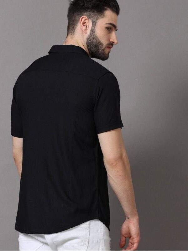 mens regular fit plain half sleeve shirt in 8 bold colors - Image 23