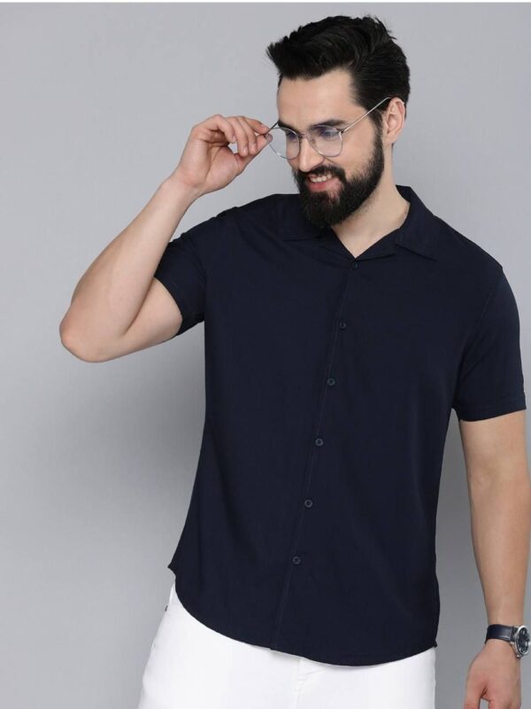 mens regular fit plain half sleeve shirt in 8 bold colors - Image 17