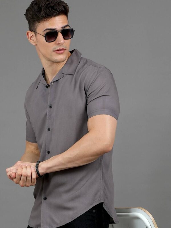 mens regular fit plain half sleeve shirt in 8 bold colors - Image 15