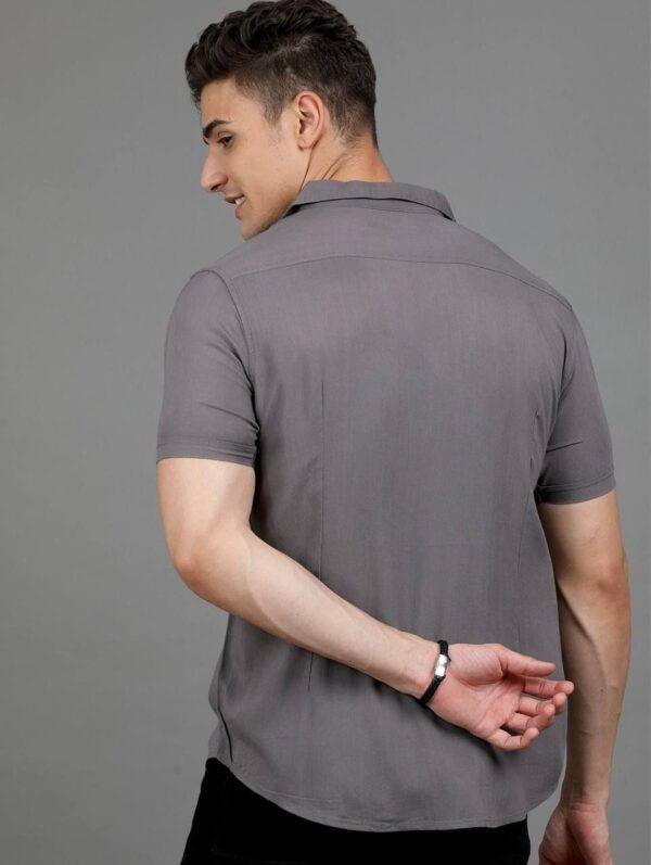 mens regular fit plain half sleeve shirt in 8 bold colors - Image 14