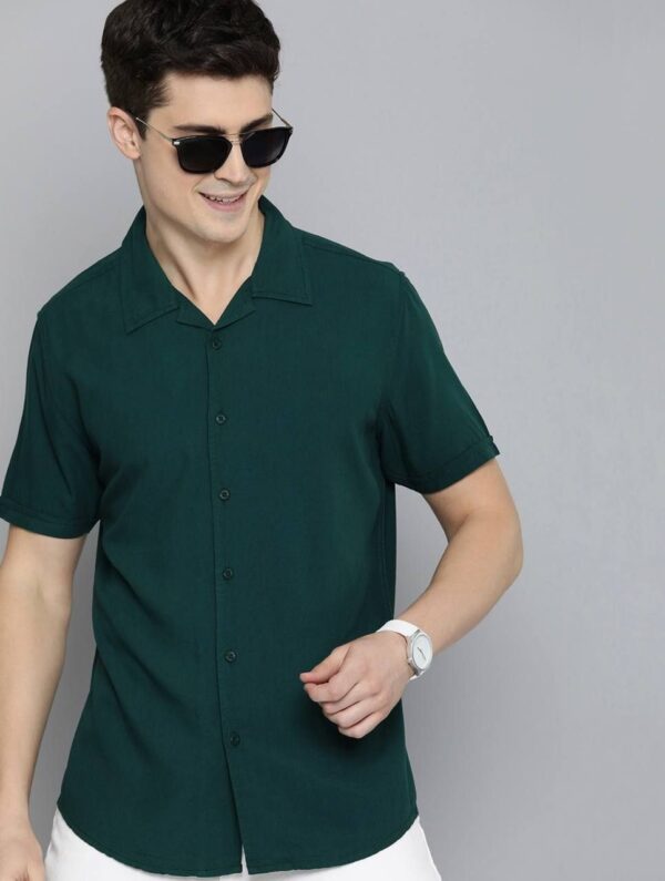 mens regular fit plain half sleeve shirt in 8 bold colors - Image 12
