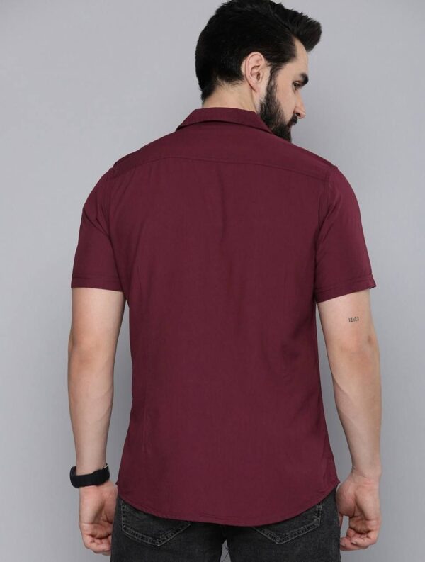 mens regular fit plain half sleeve shirt in 8 bold colors - Image 5