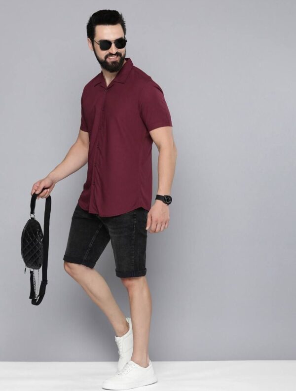 mens regular fit plain half sleeve shirt in 8 bold colors - Image 6