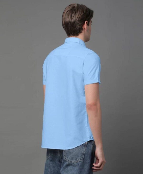 mens regular fit plain half sleeve shirt in 8 bold colors - Image 3
