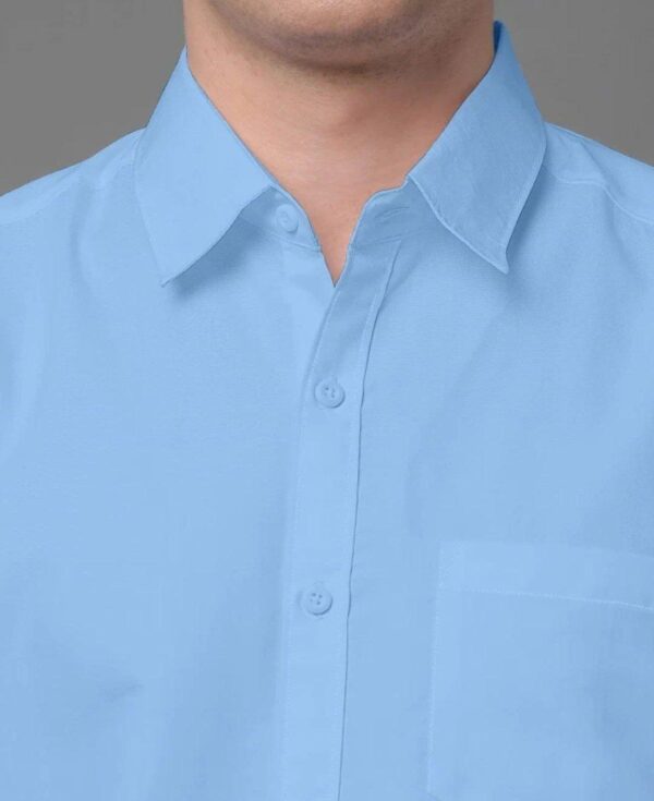 mens regular fit plain half sleeve shirt in 8 bold colors - Image 2