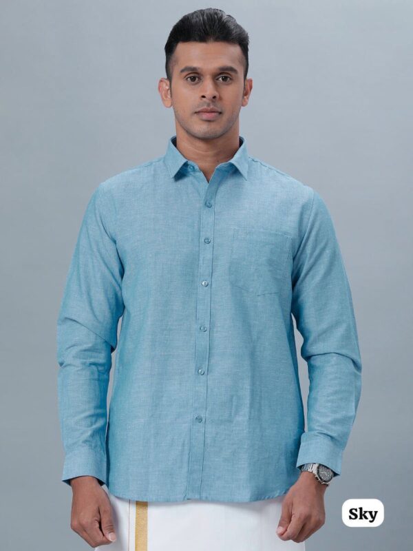 mens regular fit plain full sleeve shirt in 8 bold colors - Image 6