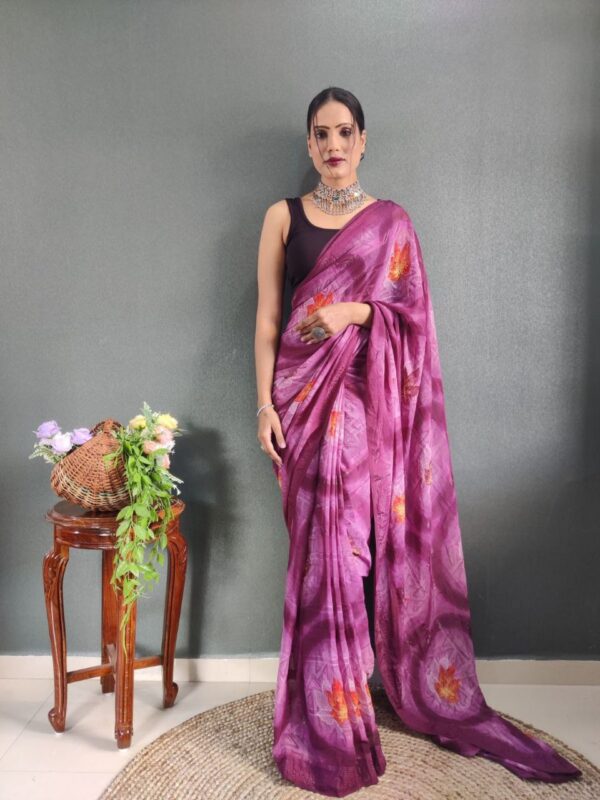 women daily wear soft georgette saree in 3 colors - Image 6