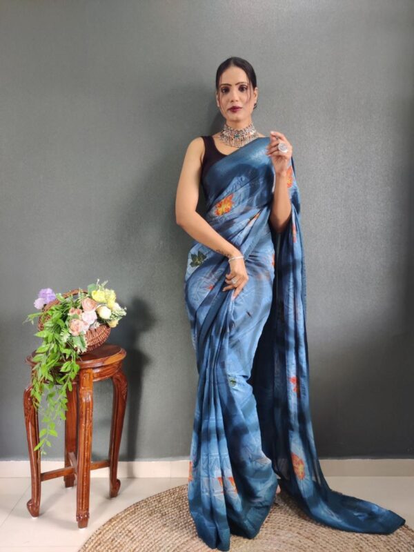 women daily wear soft georgette saree in 3 colors - Image 5