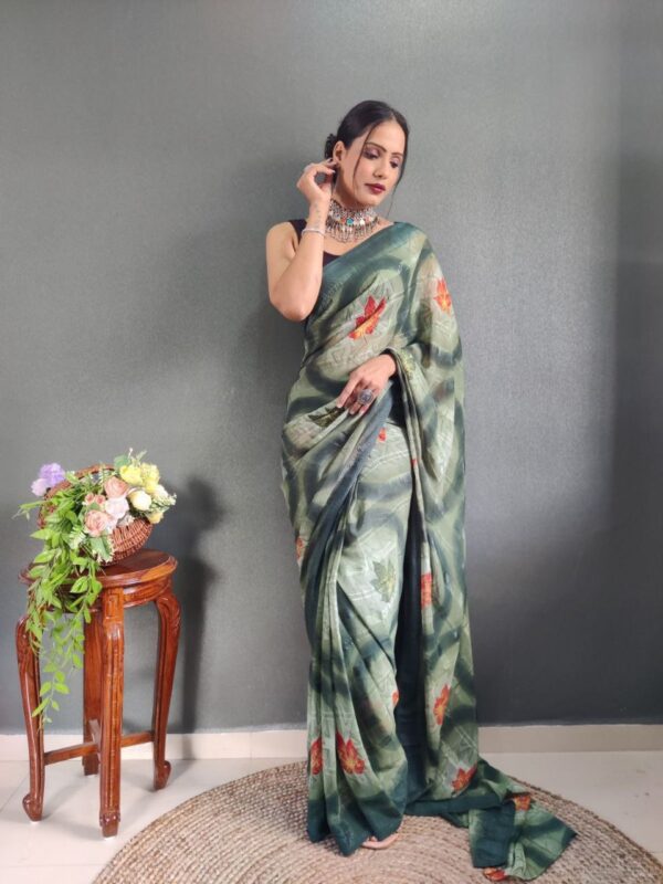 women daily wear soft georgette saree in 3 colors - Image 3