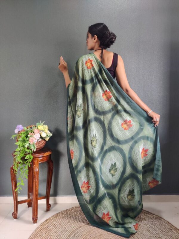 women daily wear soft georgette saree in 3 colors - Image 2