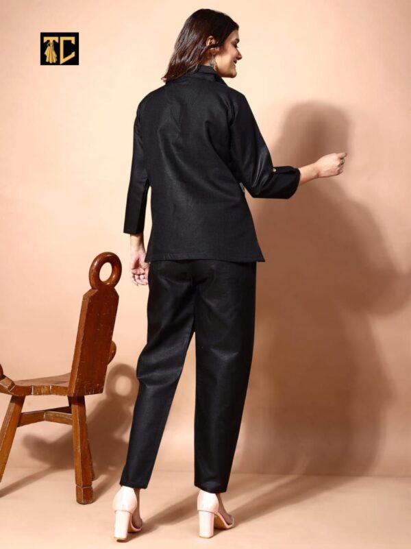 women regular fit embroidered co-ord set in 4 colors - Image 3
