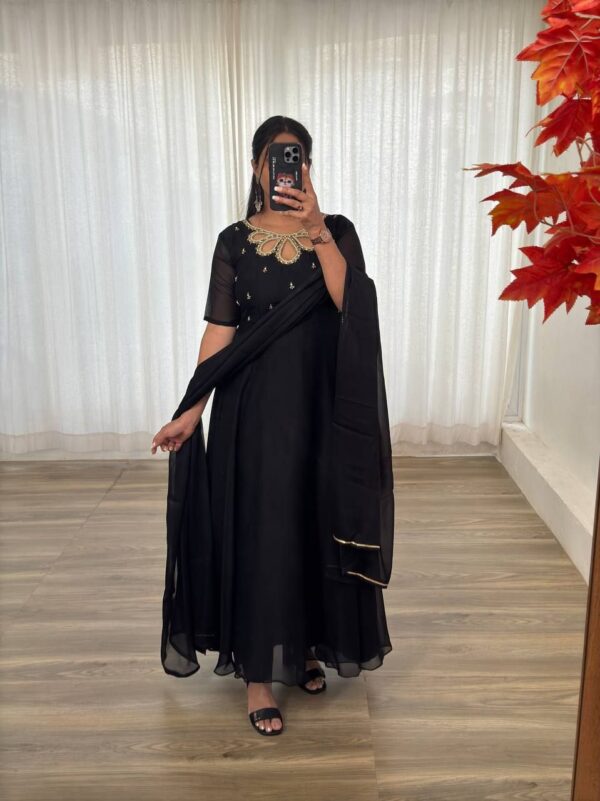 festive long premium gown with dupatta