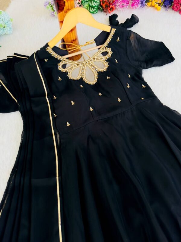 festive long premium gown with dupatta - Image 4