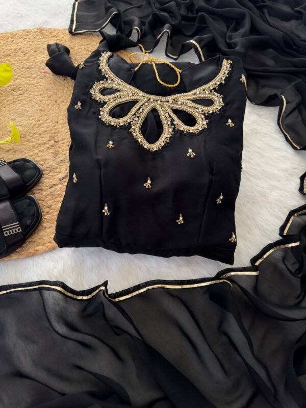 festive long premium gown with dupatta - Image 2