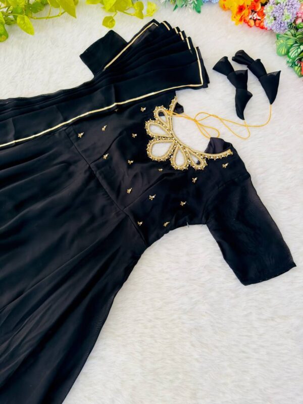 festive long premium gown with dupatta - Image 3