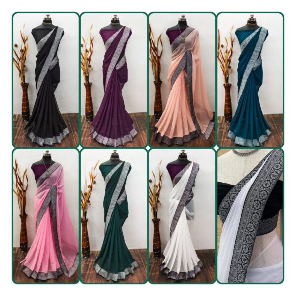women daily wear soft georgette saree in 14 colors