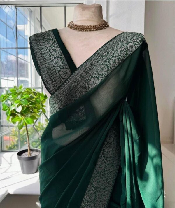 women daily wear soft georgette saree in 14 colors - Image 14