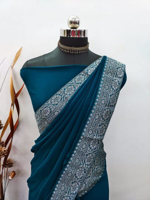women daily wear soft georgette saree in 14 colors - Image 13