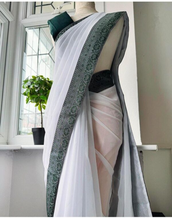 women daily wear soft georgette saree in 14 colors - Image 3
