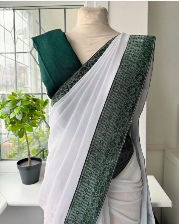 women daily wear soft georgette saree in 14 colors - Image 4