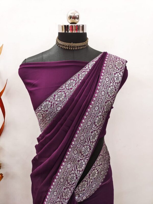 women daily wear soft georgette saree in 14 colors - Image 6