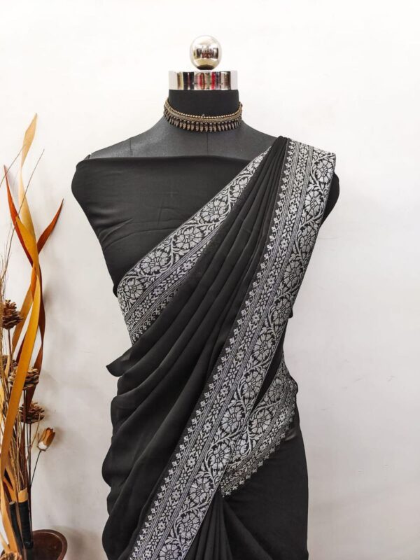 women daily wear soft georgette saree in 14 colors - Image 5