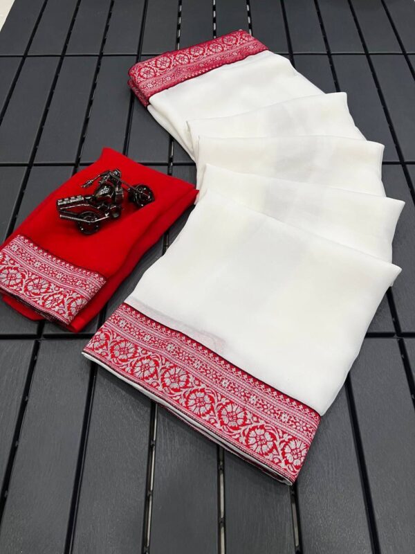 women daily wear soft georgette saree in 14 colors - Image 19