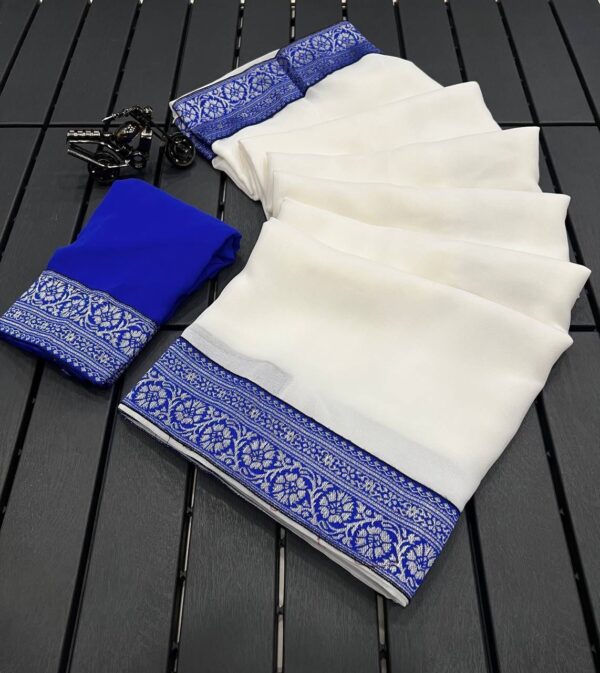 women daily wear soft georgette saree in 14 colors - Image 18