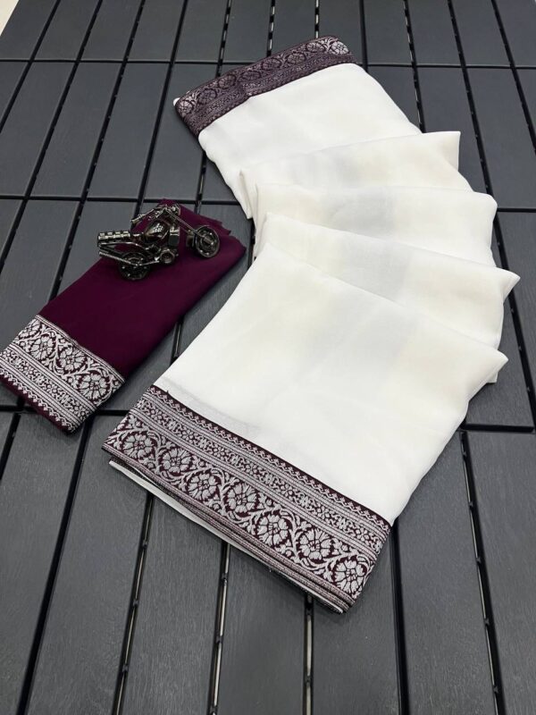 women daily wear soft georgette saree in 14 colors - Image 17