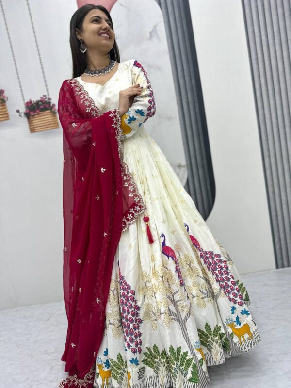 festive long premium gowns in classy colors - Image 3