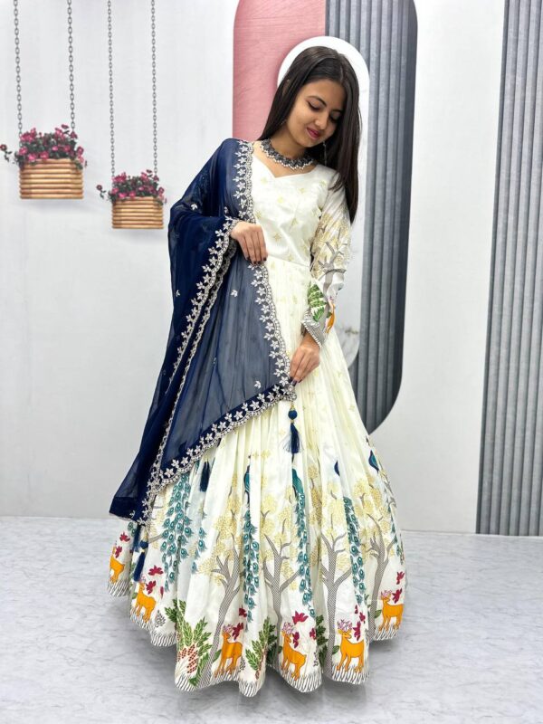 festive long premium gowns in classy colors - Image 7