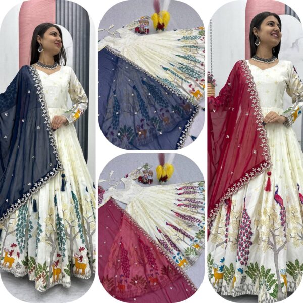 festive long premium gowns in classy colors - Image 9