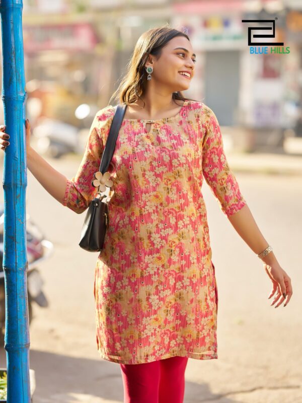 womens printed silk half sleeve kurtis in 9 colors - Image 13