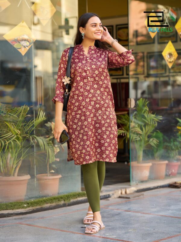womens printed silk half sleeve kurtis in 9 colors - Image 19