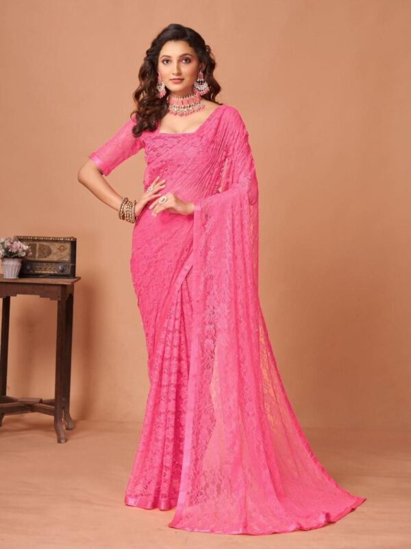 Womens Regular Fit Solid Sarees In 14 Colors - Image 14
