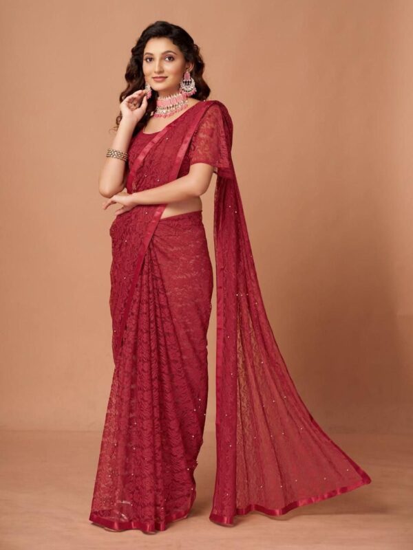 Womens Regular Fit Solid Sarees In 14 Colors - Image 9