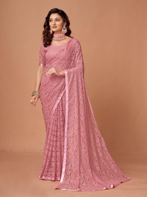 Womens Regular Fit Solid Sarees In 14 Colors - Image 8