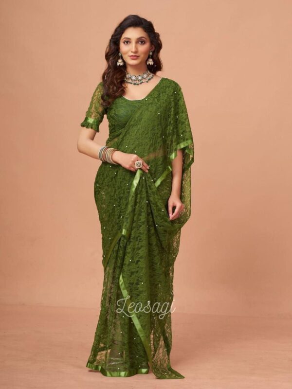 Womens Regular Fit Solid Sarees In 14 Colors - Image 7